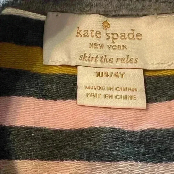 Kate Spade Girls size 4Y Colorful Striped Dress with Bow - Picture 5 of 6